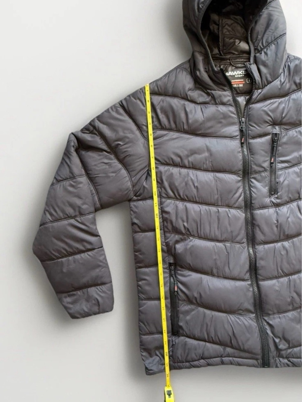 Hawke & Co Men’s S Hooded Quilted Lightweight Puffer Jacket Charcoal Gray EUC - Picture 7 of 9
